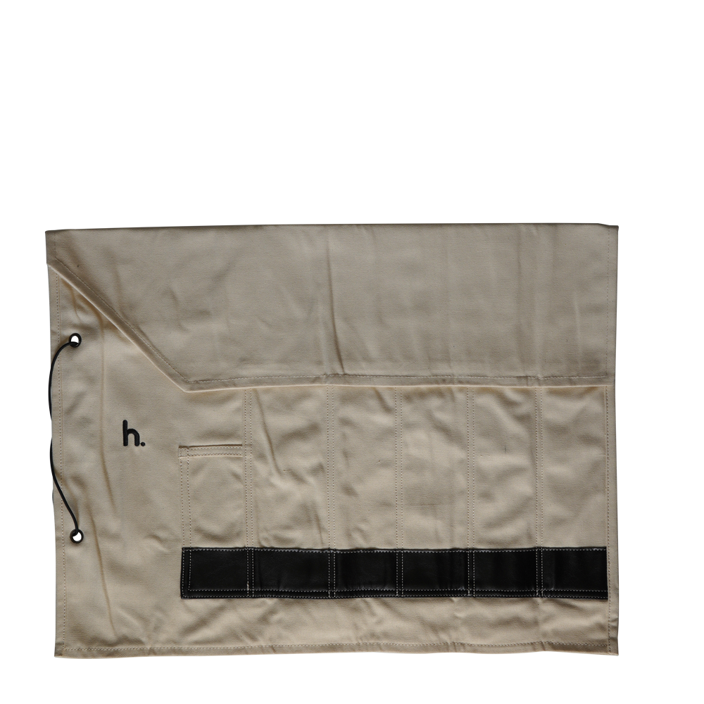 Canvas Knife Roll - 6 Slot - Cream