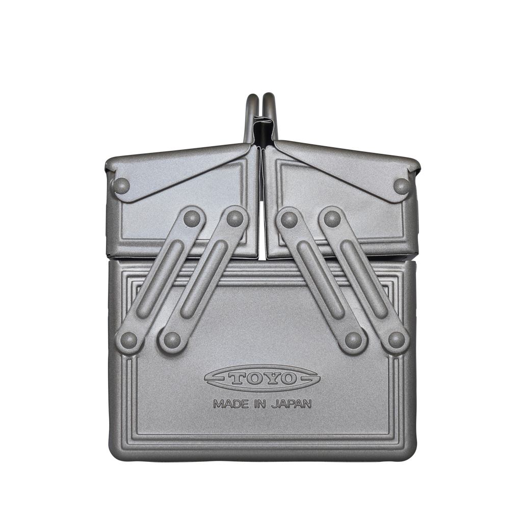 Folding Pressed Steel Toolbox - Silver