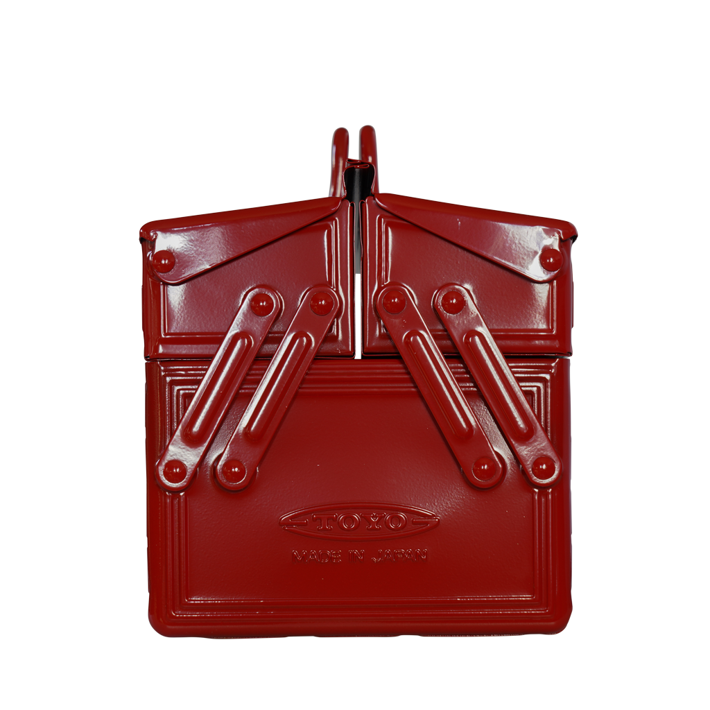 Folding Pressed Steel Toolbox - Red