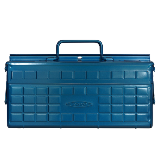 Folding Pressed Steel Toolbox - Blue