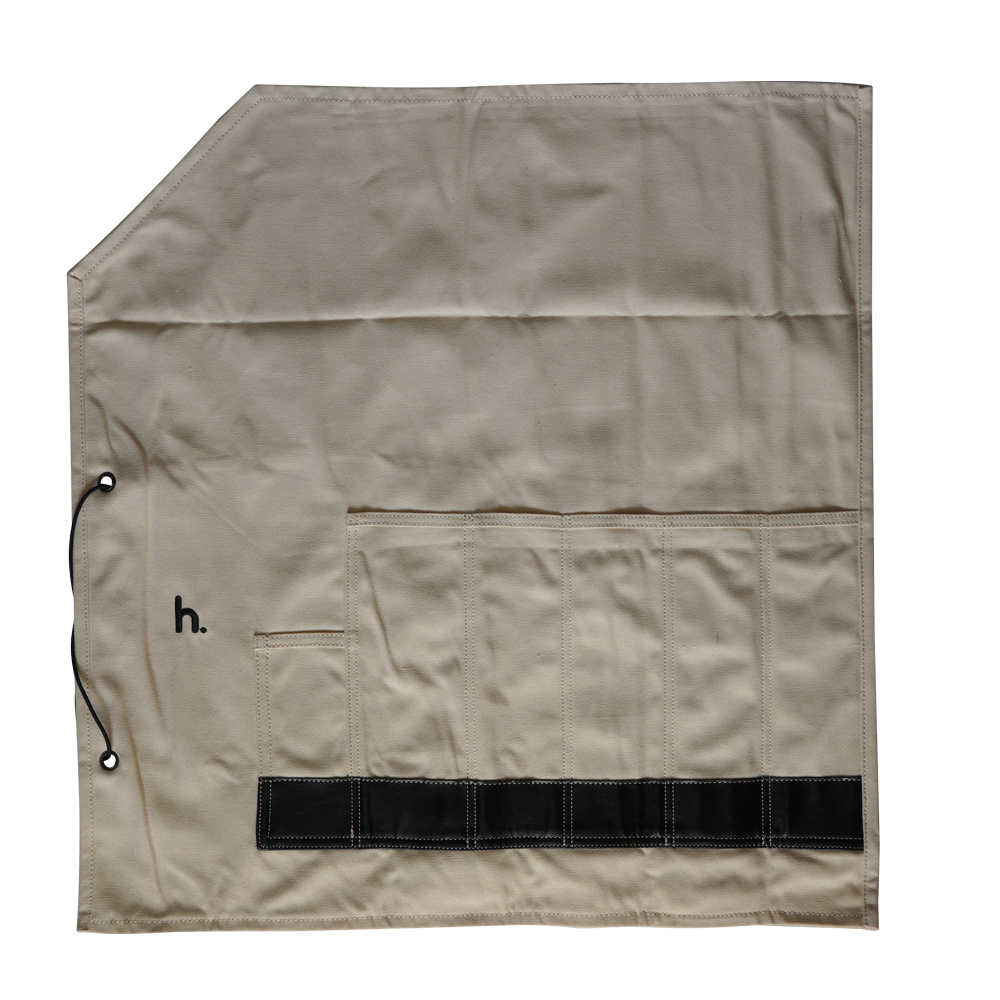 Canvas Knife Roll - 6 Slot - Cream