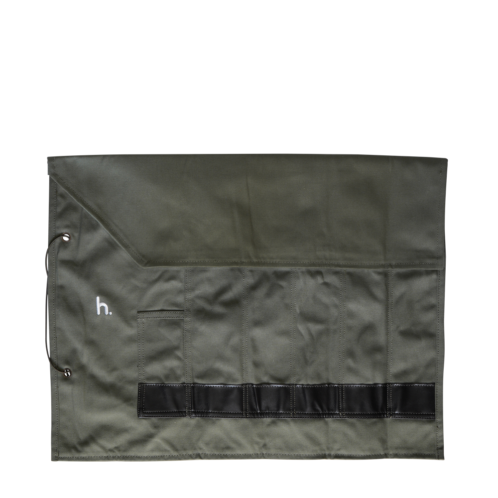 Canvas Knife Roll - 6 Slot - Dark Green