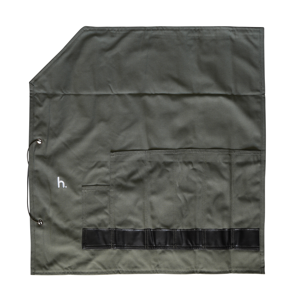 Canvas Knife Roll - 6 Slot - Dark Green