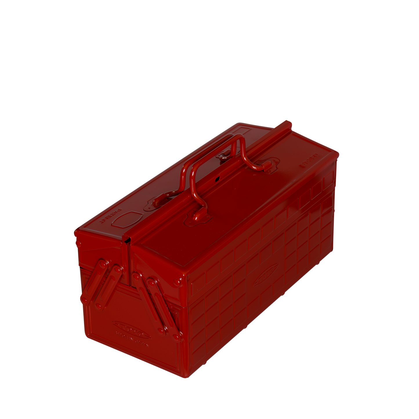 Folding Pressed Steel Toolbox - Red