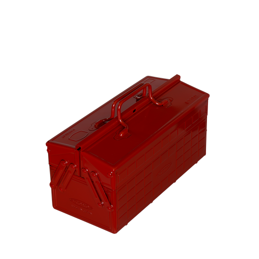 Folding Pressed Steel Toolbox - Red