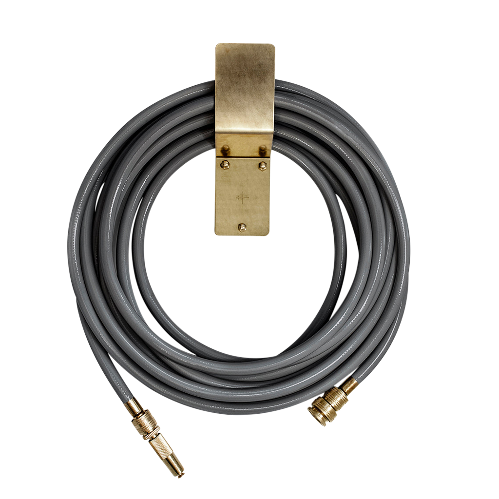 10m Hose with Brass Nozzle & Wall-mounted Hook - Slate