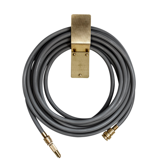 10m Hose with Brass Nozzle & Wall-mounted Hook - Slate