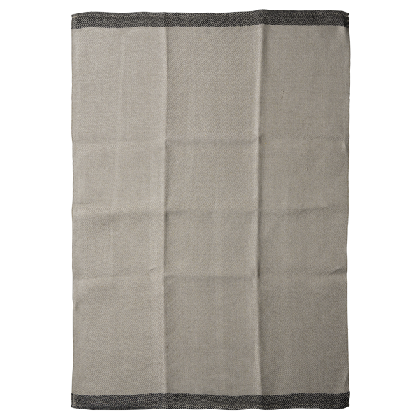 Black Hem Unbleached Tea Towel-Phillip & Lea