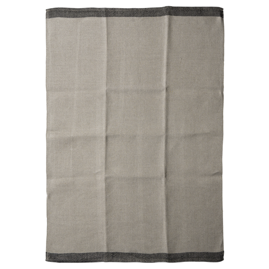 Black Hem Unbleached Tea Towel-Phillip & Lea