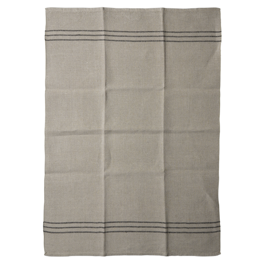 Black Stripe Unbleached Tea Towel-Phillip & Lea